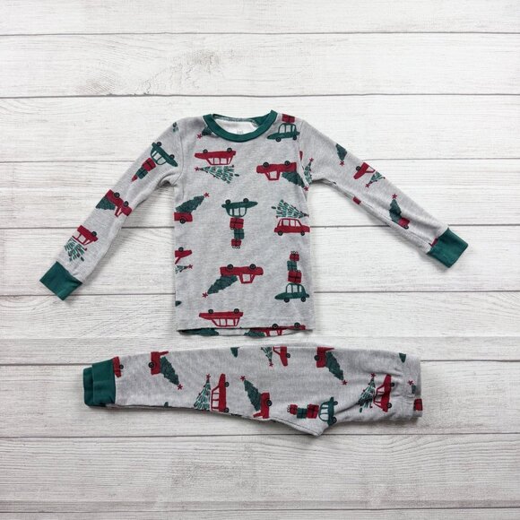 Carter’s Holiday Christmas Truck and Tree Print Ribbed Pajamas - Picture 1 of 5